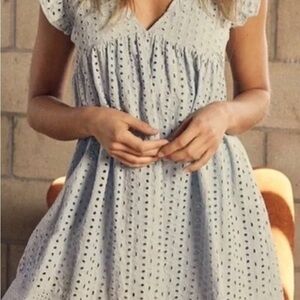 Mustard seed eyelet Lace Blue Dress